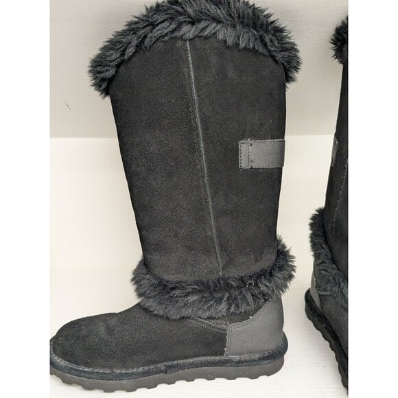 Bearpaw Sheilah 2139W Womens Size 7 Black Suede Slip On Casual Dress Boots - Picture 8 of 10